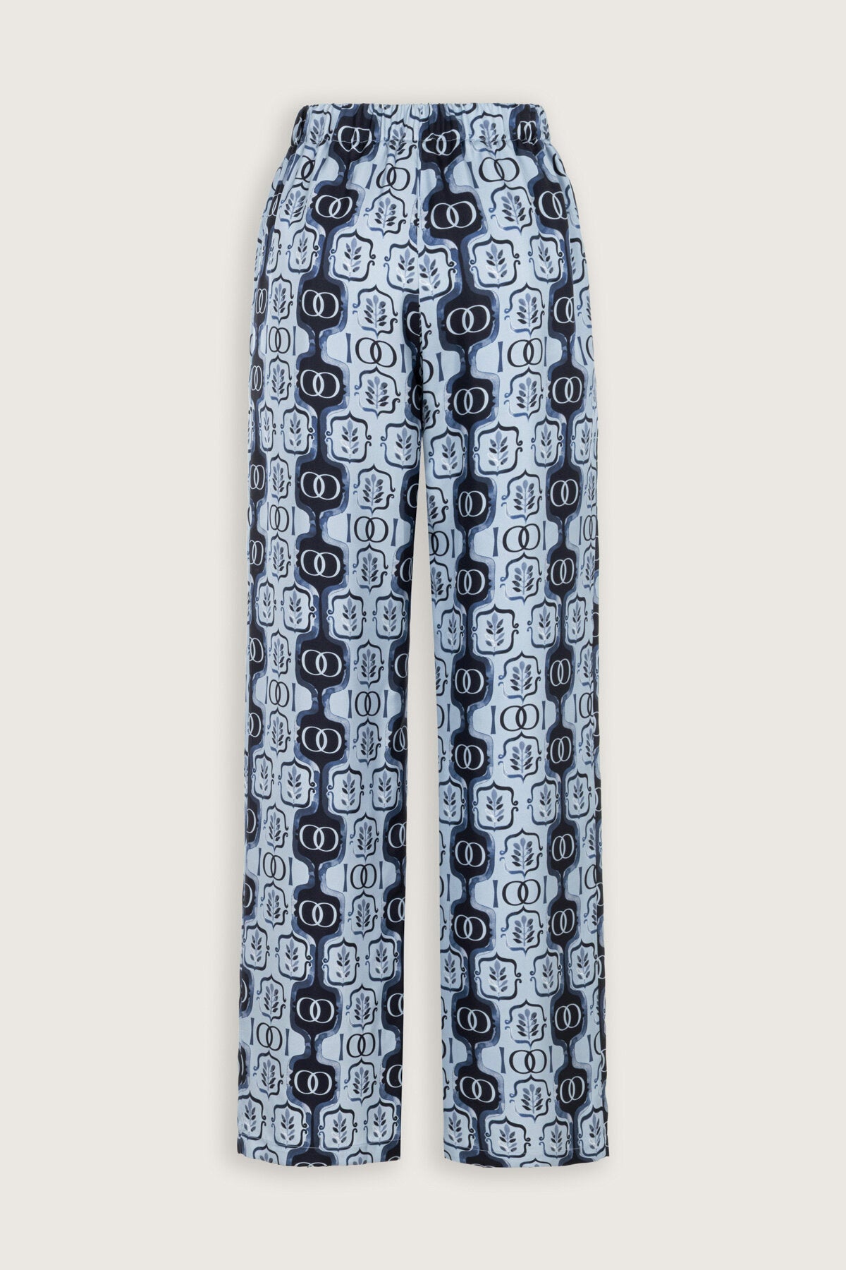 Girdap Mavi Tivil İpek Pantolon Pijama