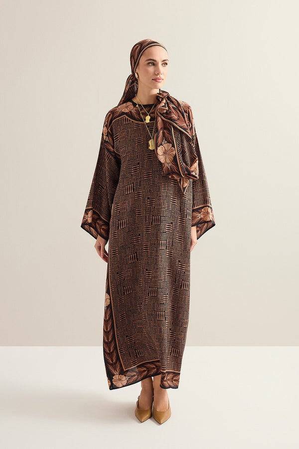 Stone Wall Copper Crepe Silk Dress