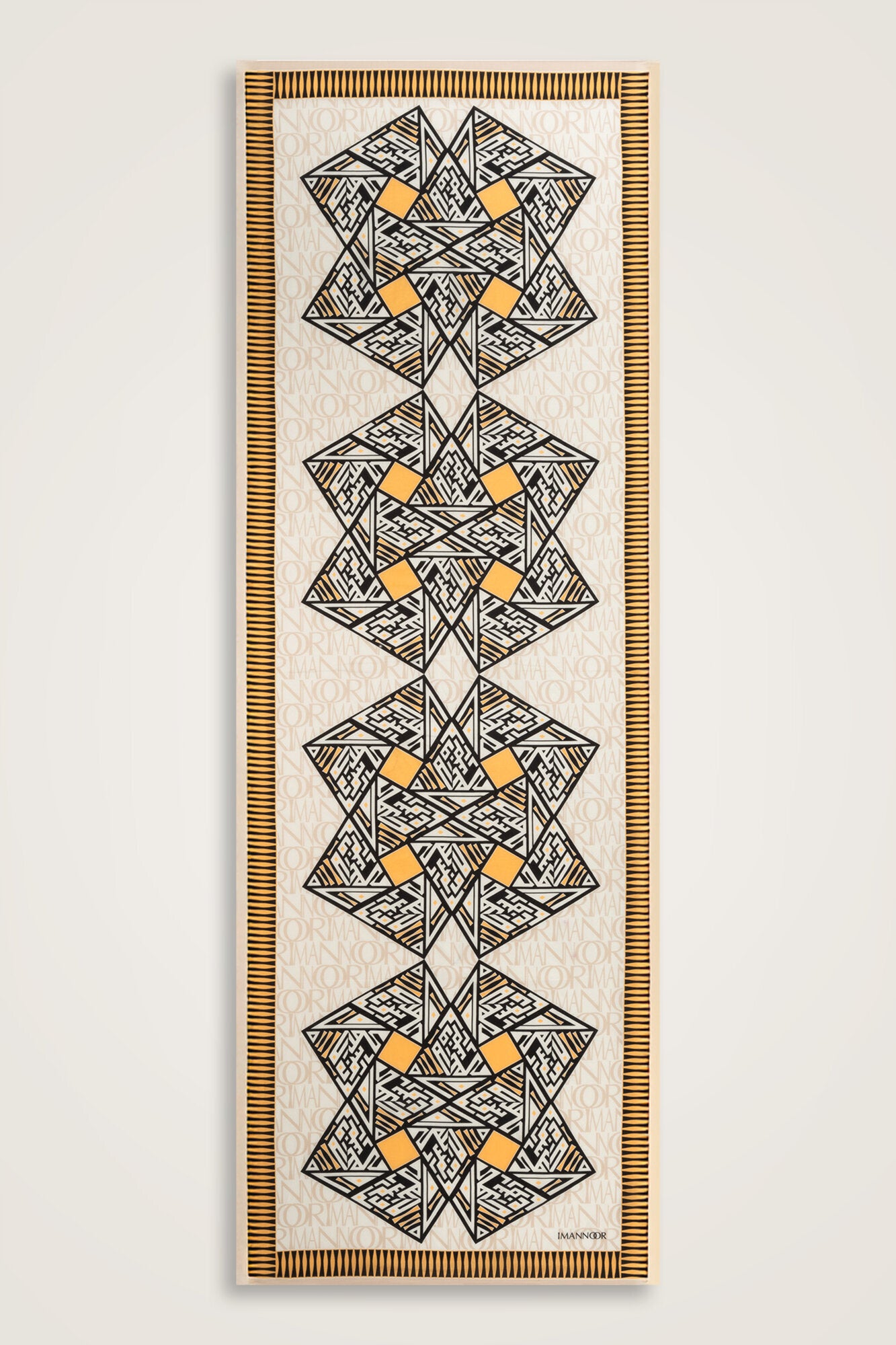 Uçurtma Krem Pamuk İpek Şal 70x209