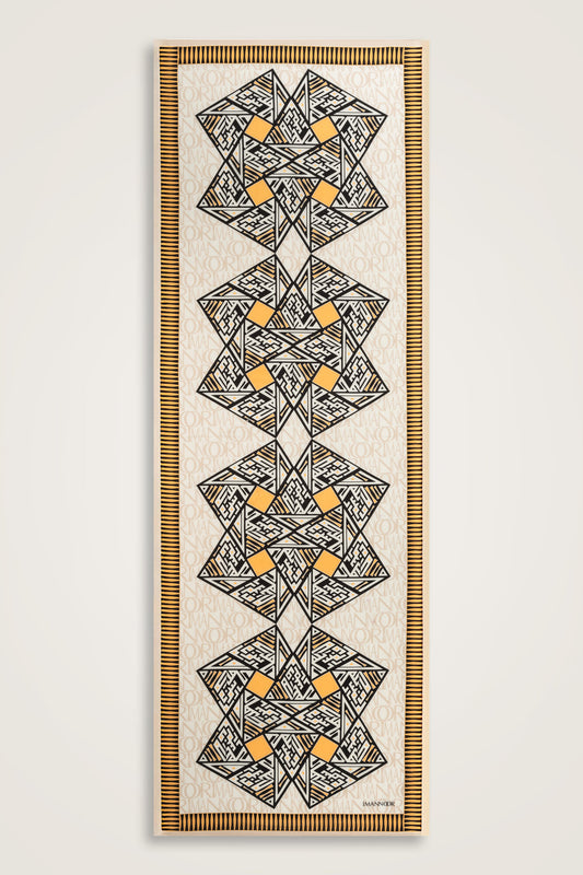 Uçurtma Krem Pamuk İpek Şal 70x209