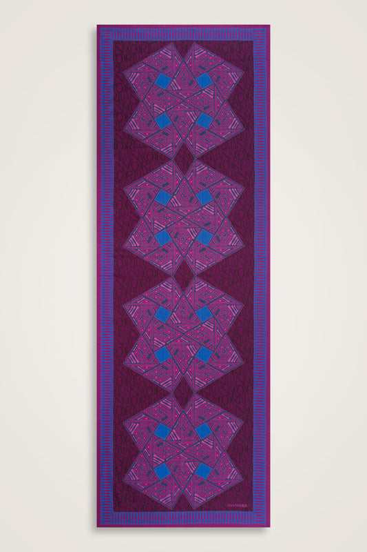 Uçurtma Mor Pamuk İpek Şal 70x209