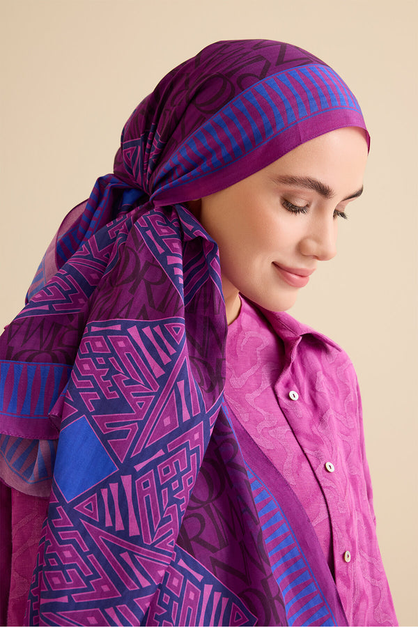 Kite Purple Cotton Silk Shawl