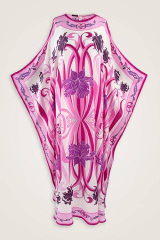 Yeni Dünya Pembe Krep İpek Kaftan
