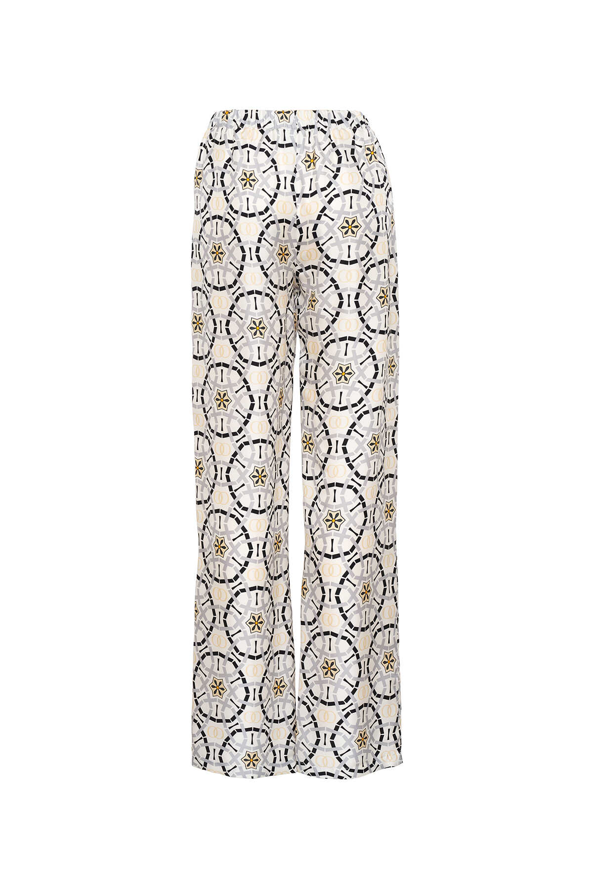 Yıldızlı Gece Beyaz İpek Pijama Pantolon