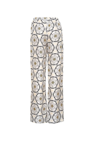 Yıldızlı Gece Beyaz İpek Pijama Pantolon