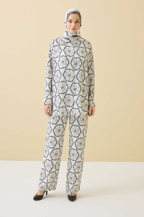 Starry Night White Silk Pajama Pants