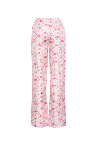 Yıldızlı Gece Pembe İpek Pijama Pantolon