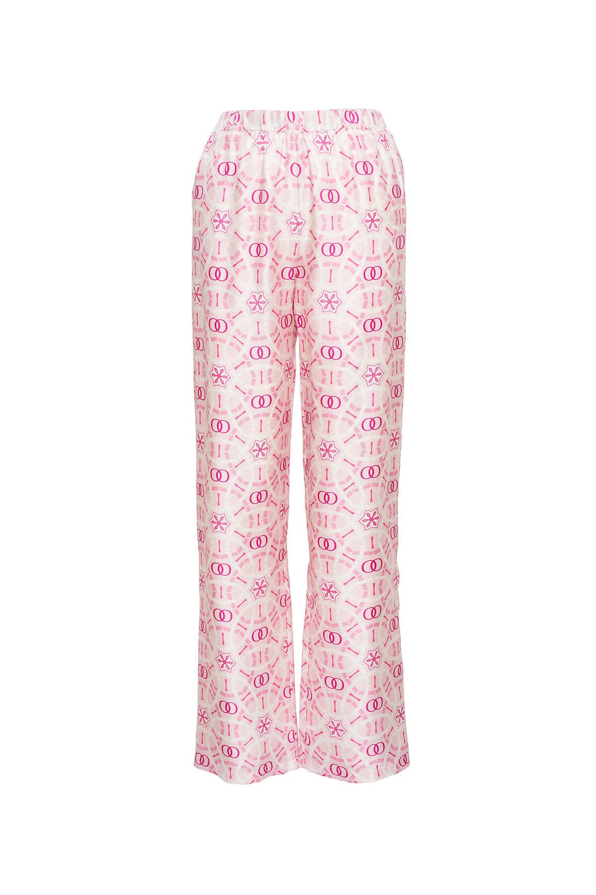 Yıldızlı Gece Pembe İpek Pijama Pantolon