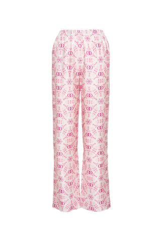 Yıldızlı Gece Pembe İpek Pijama Pantolon