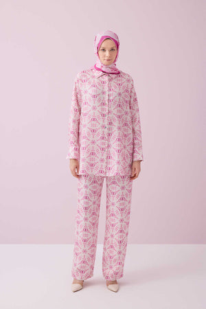 Starry Night Pink Silk Pajama Pants