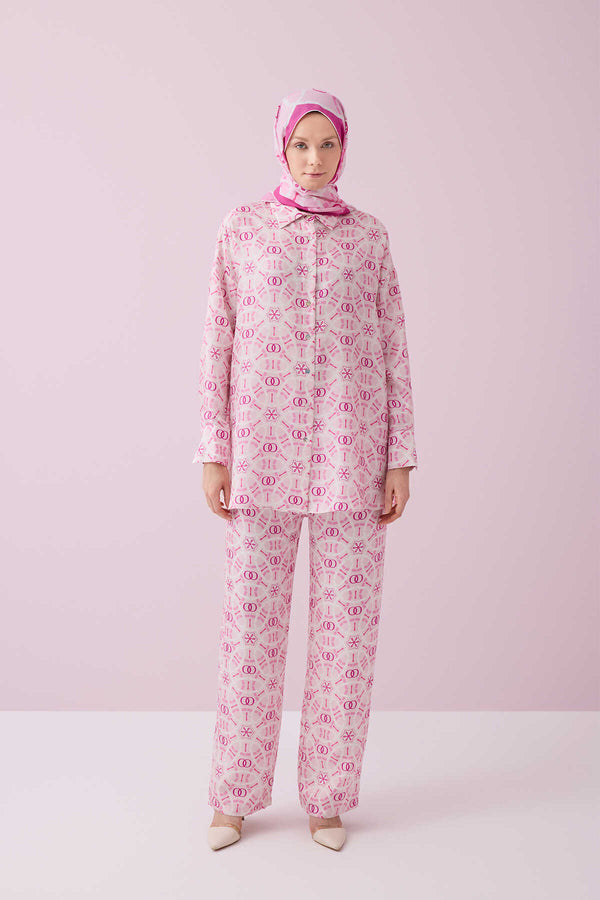 Starry Night Pink Silk Pajama Pants