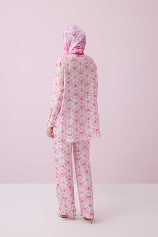 Yıldızlı Gece Pembe İpek Pijama Pantolon