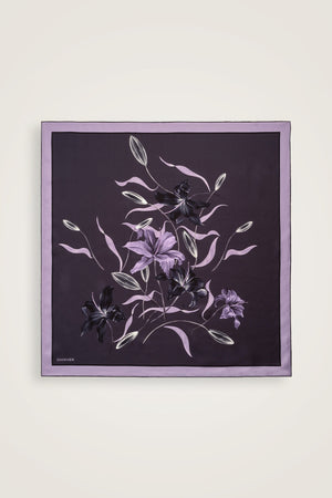 Lily Purple Silk Scarf