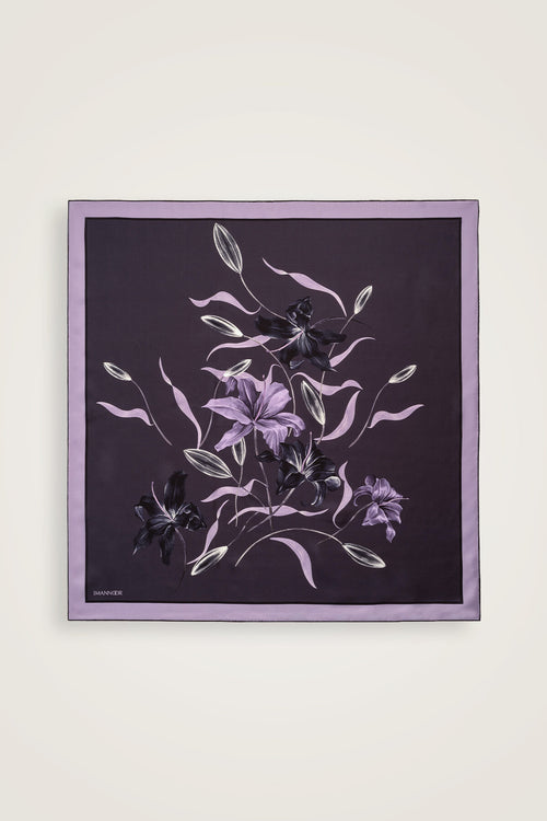 Lily Purple Silk Scarf
