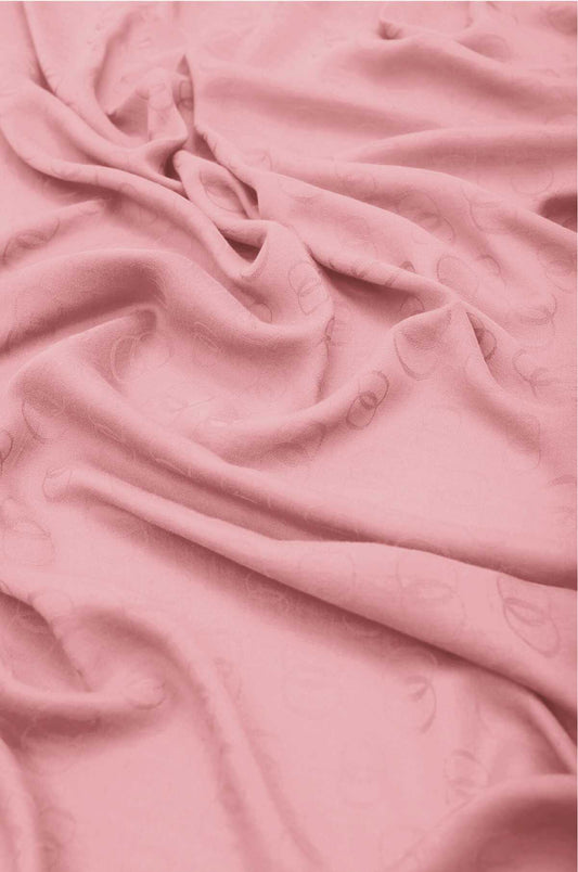 Zincir Desen Açık Pembe Pamuk İpek Şal 70x210