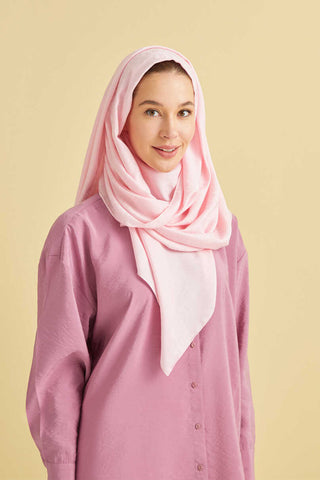 Zincir Desen Açık Pembe Pamuk İpek Şal 70x210