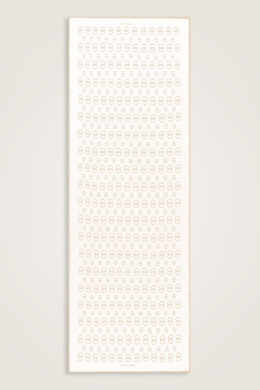 Zincir Logo Beyaz Pamuk Floş Şal 70x210