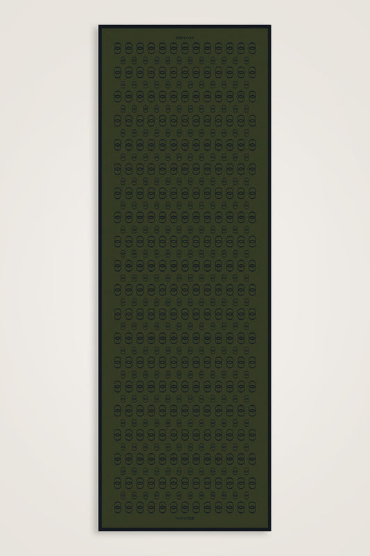 Zincir Logo Haki Pamuk Floş Şal 70x210