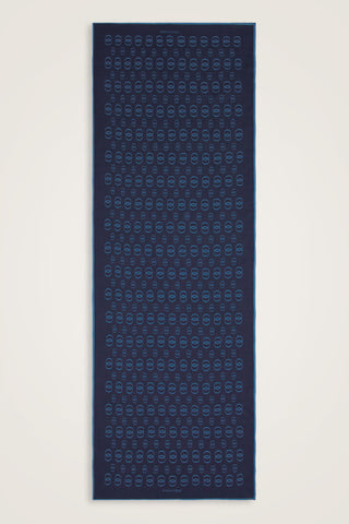 Zincir Logo Lacivert Pamuk Floş Şal 70x210