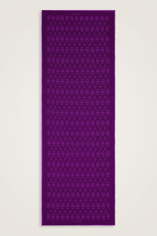 Zincir Logo Mor Pamuk Floş Şal 70x210
