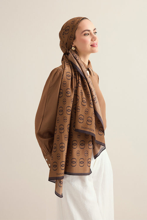 Chain Logo Milk Chocolate Cotton Floss Shawl