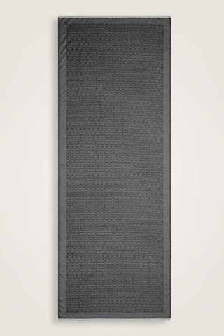 Zincir Monogram Antrasit Pamuk İpek Şal 80x210