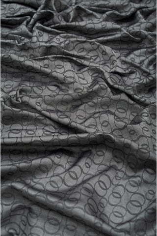 Zincir Monogram Antrasit Pamuk İpek Şal 80x210