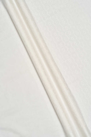 Zincir Monogram Beyaz Pamuk İpek Şal 80x210