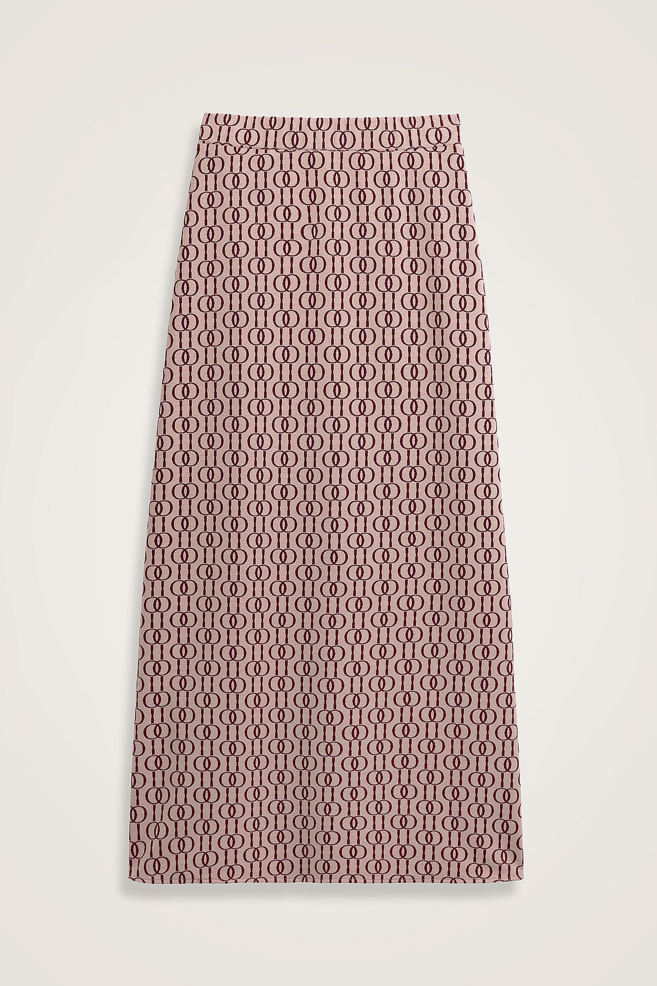 Zincir Monogram Bordo Jakar Örme Etek