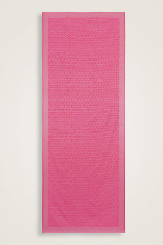 Zincir Monogram Fuşya Pamuk İpek Şal 80x210