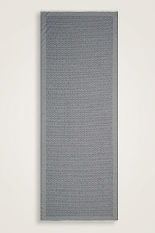 Zincir Monogram Gri Pamuk İpek Şal 80x210