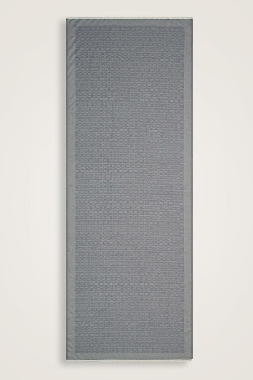 Chain Monogram Cotton Silk Shawl Grey