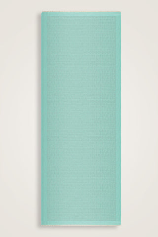 Zincir Monogram Nil Yeşili Pamuk İpek Şal 80x210