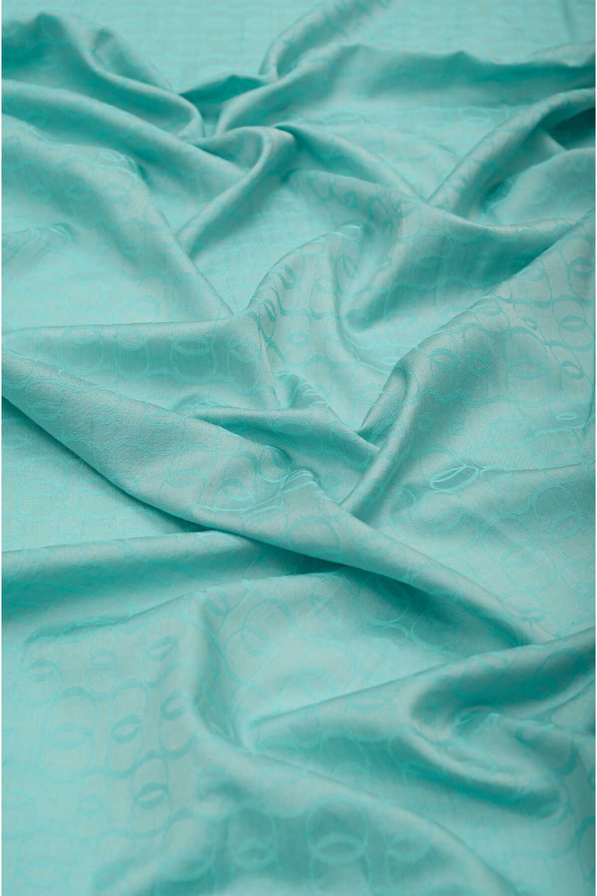 Zincir Monogram Nil Yeşili Pamuk İpek Şal 80x210