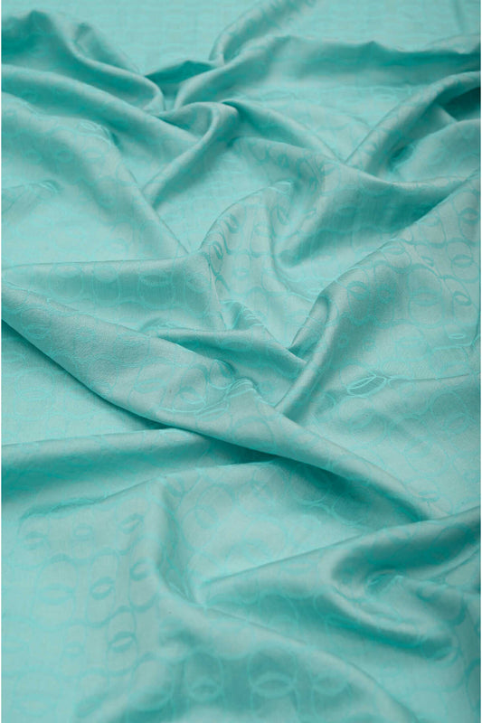 Zincir Monogram Nil Yeşili Pamuk İpek Şal 80x210