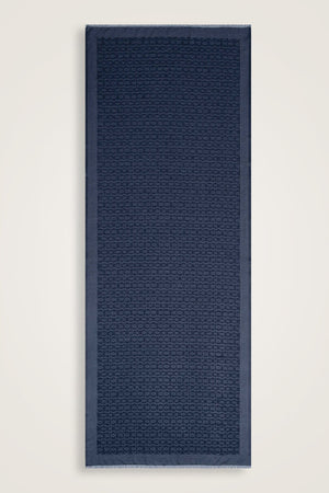 Chain Monogram Cotton Silk Shawl Dark Grey