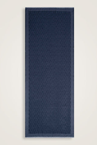 Zincir Monogram Koyu Gri Pamuk İpek Şal 80x210