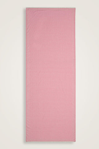Zincir Monogram Pembe Pamuk İpek Şal 80x210