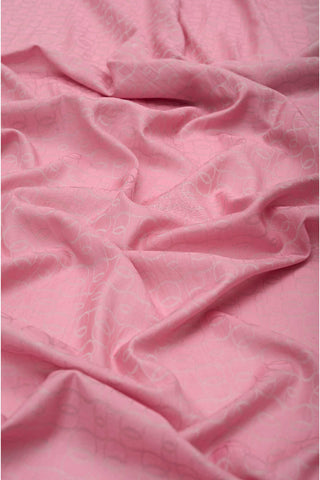 Zincir Monogram Pembe Pamuk İpek Şal 80x210