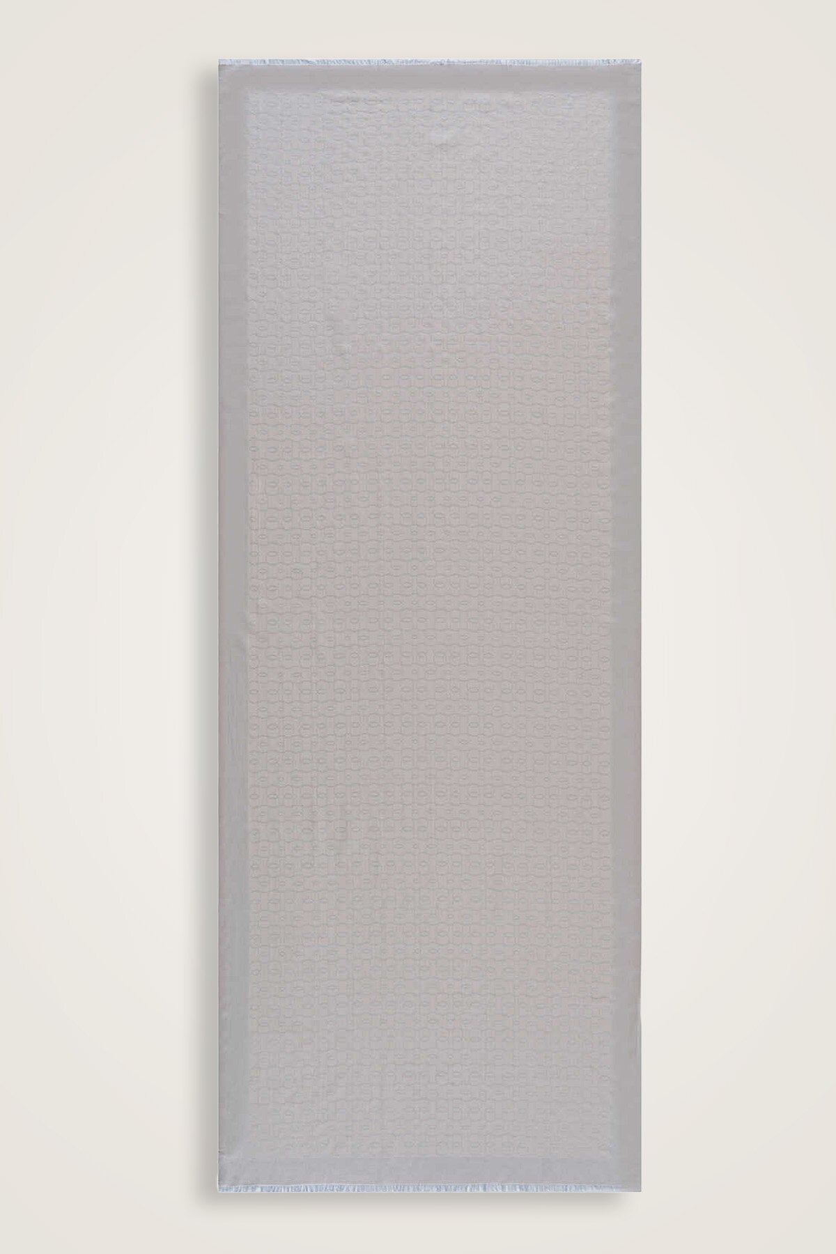 Zincir Monogram Gri Pamuk İpek Şal 80x210