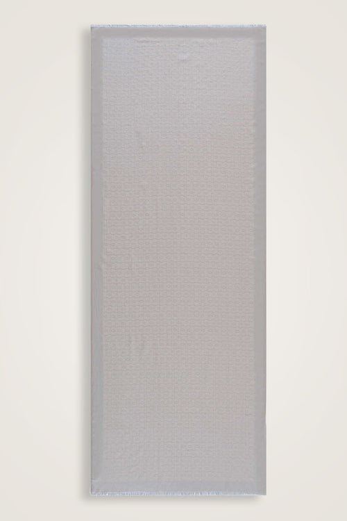 Chain Monogram Cotton Silk Shawl Teek Grey