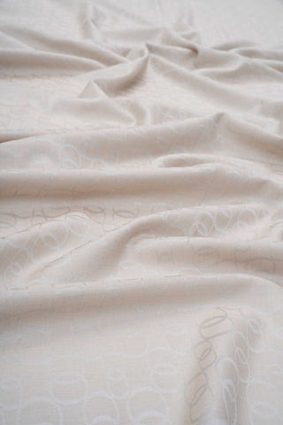 Zincir Monogram Gri Pamuk İpek Şal 80x210